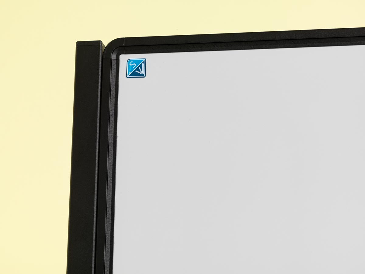 Smit Visual whiteboard, gelakt staal, magnetisch, verrijdbaar, 75 x 120  cm