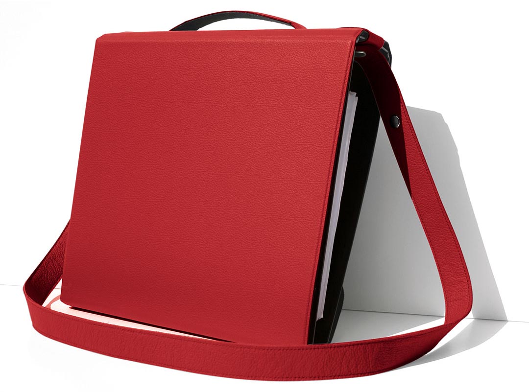 Yaka mappendrager, rood leder