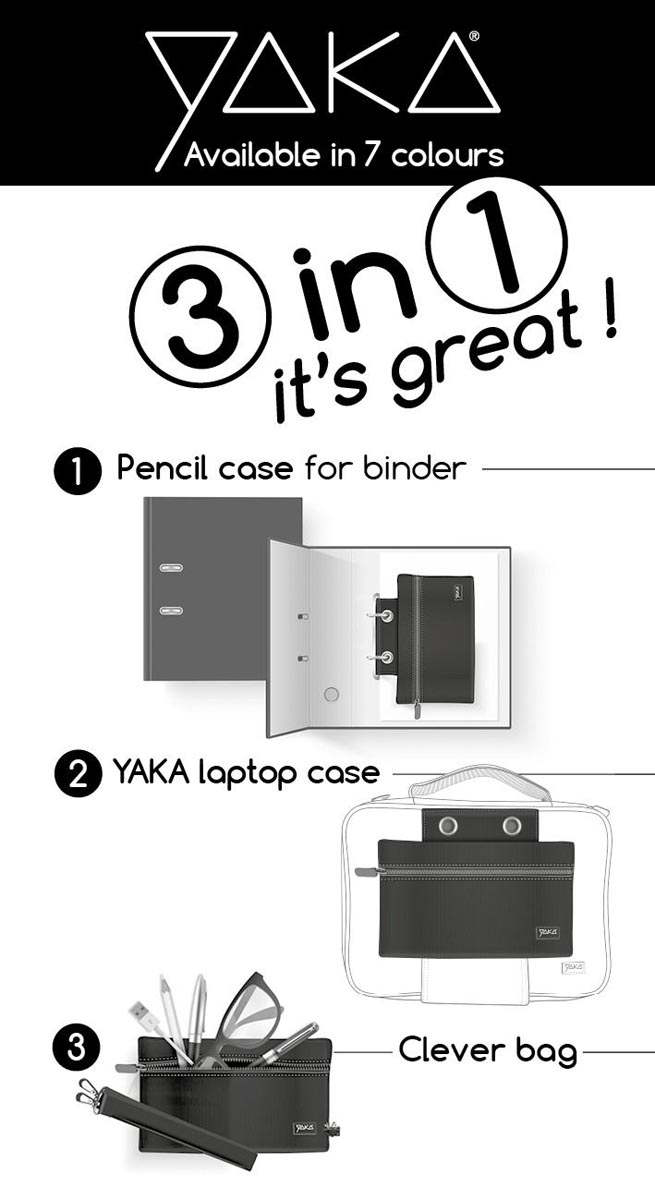 Yaka etui 3 in 1 kit, donkergrijs