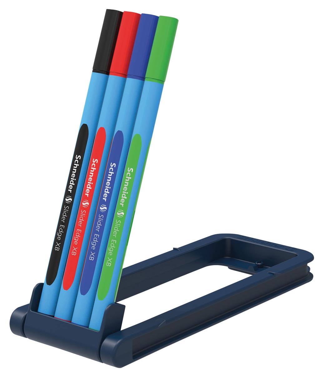 Schneider balpen Slider Edge, extra breed, geassorteerde kleuren, opstelbare doos van 4 stuks