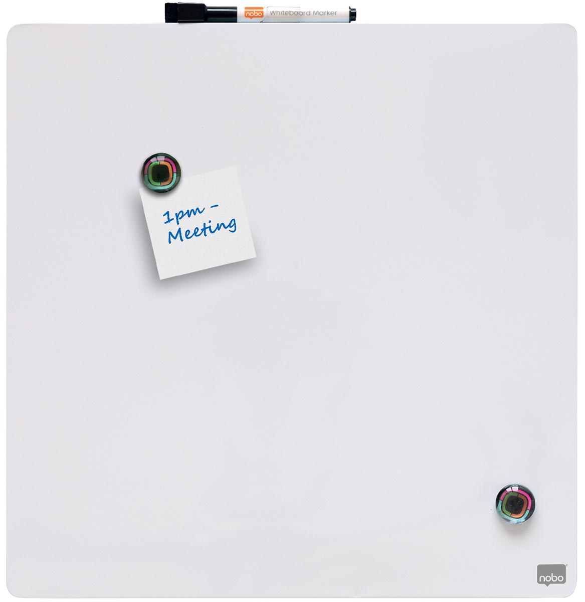 Nobo Mini whiteboard, magnetisch, tegel zonder lijst, 36 x 36 cm