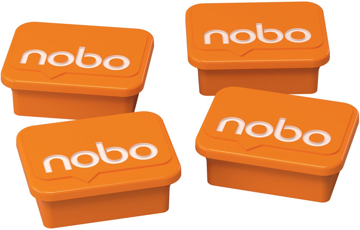 Nobo magneten,  whiteboard, oranje, pak van 4 stuks