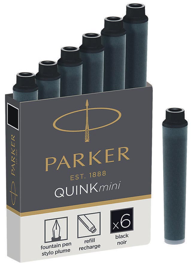 Parker Quink Mini inktpatronen zwart 6 stuks