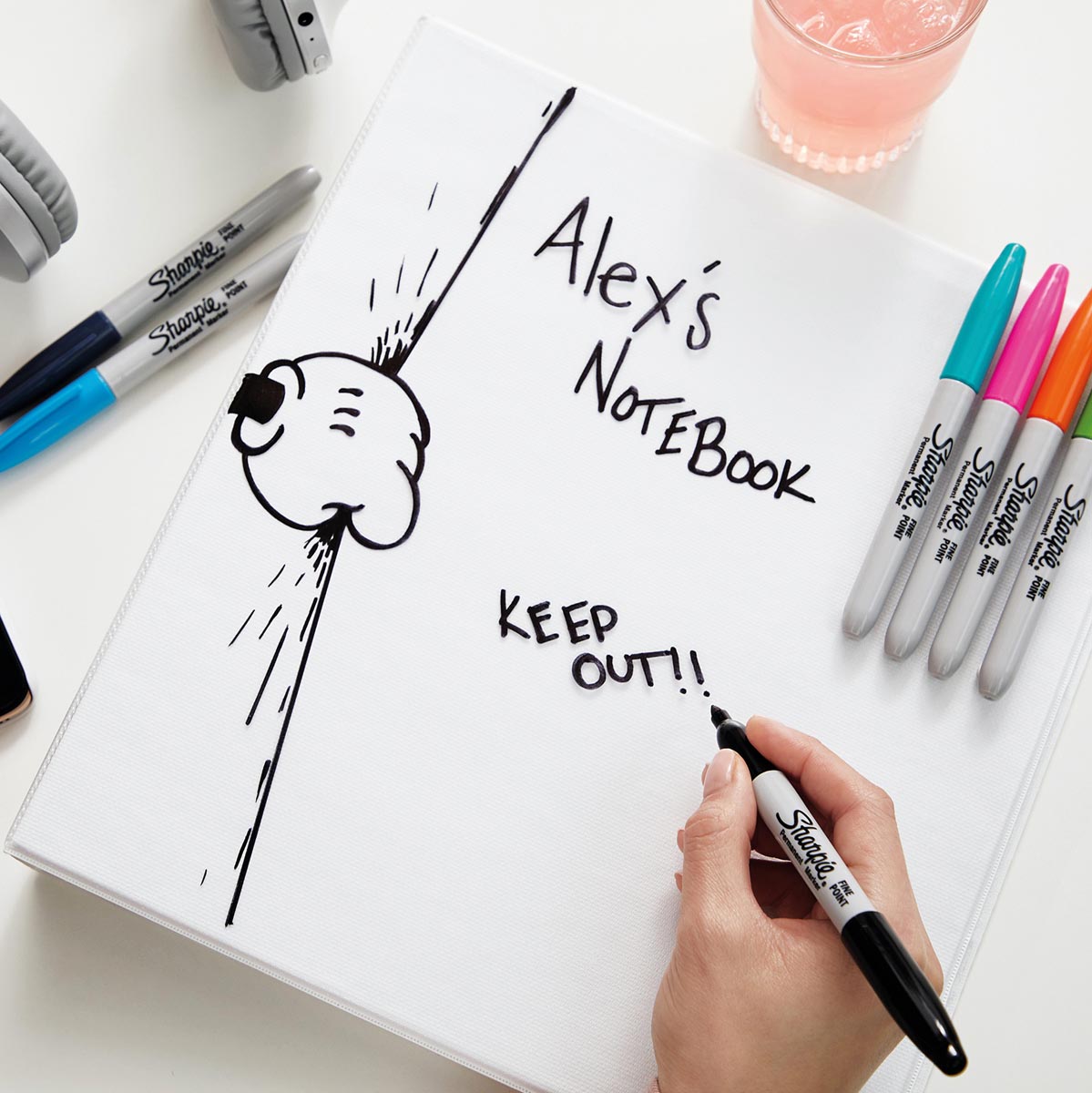Sharpie permanente marker, fijn, blister van 18 stuks in geassorteerde kleuren
