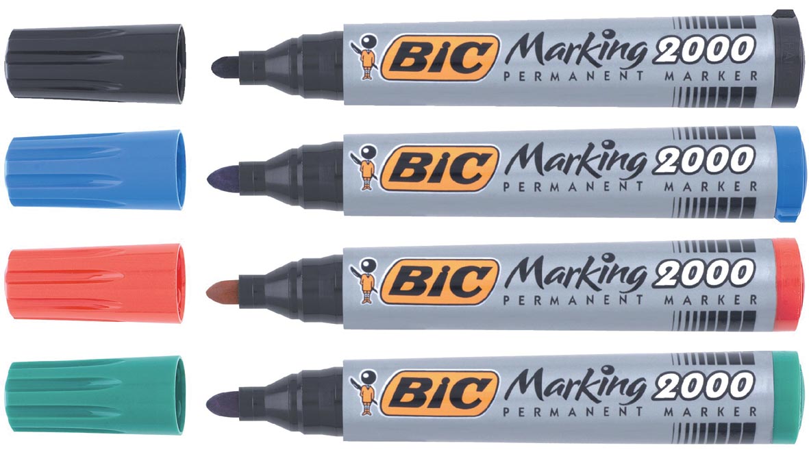 Bic permanent marker 2000-2300 blauw, schrijfbreedte 1,7 mm, ronde punt