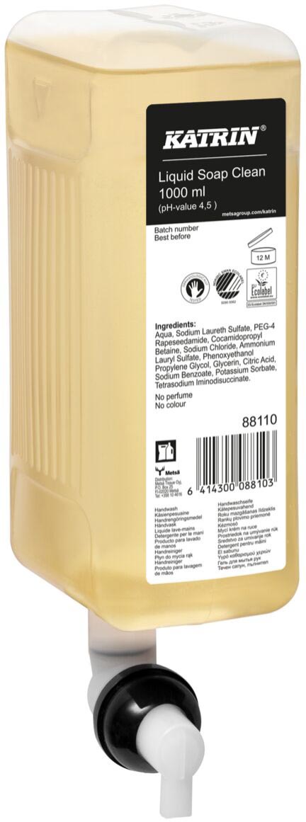 KATRIN vloeibare zeep 1000 ml Ecologisch met EU Ecolabel en Nordic Swan