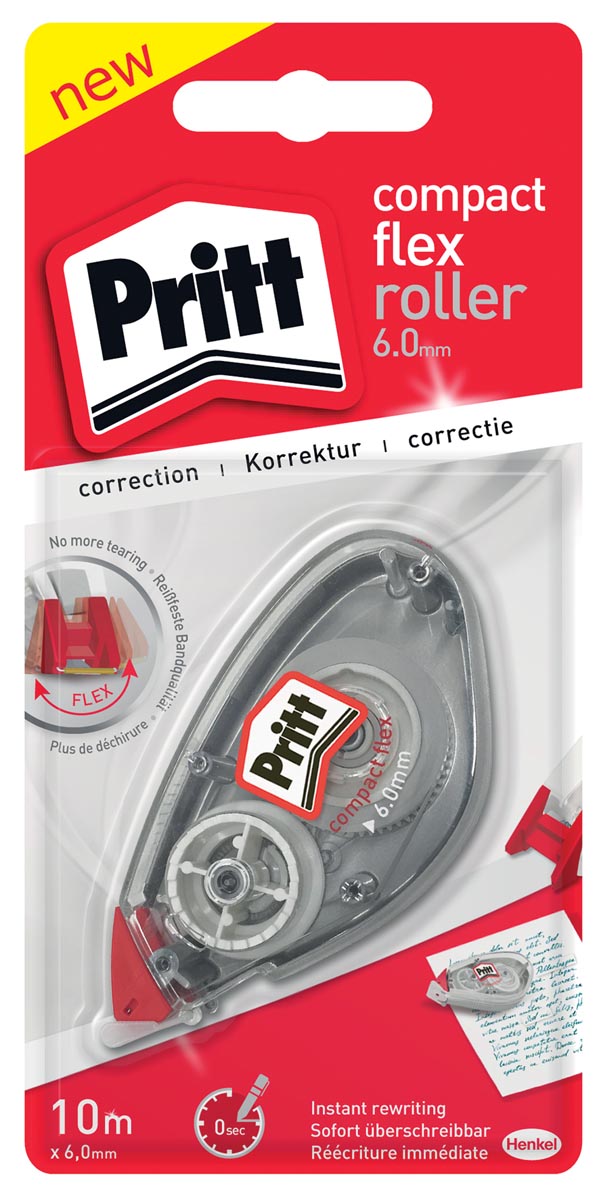 Pritt correctieroller Compact Flex 6 mm puntdikte 10 m lengte ecologisch gerecycleerd materiaal
