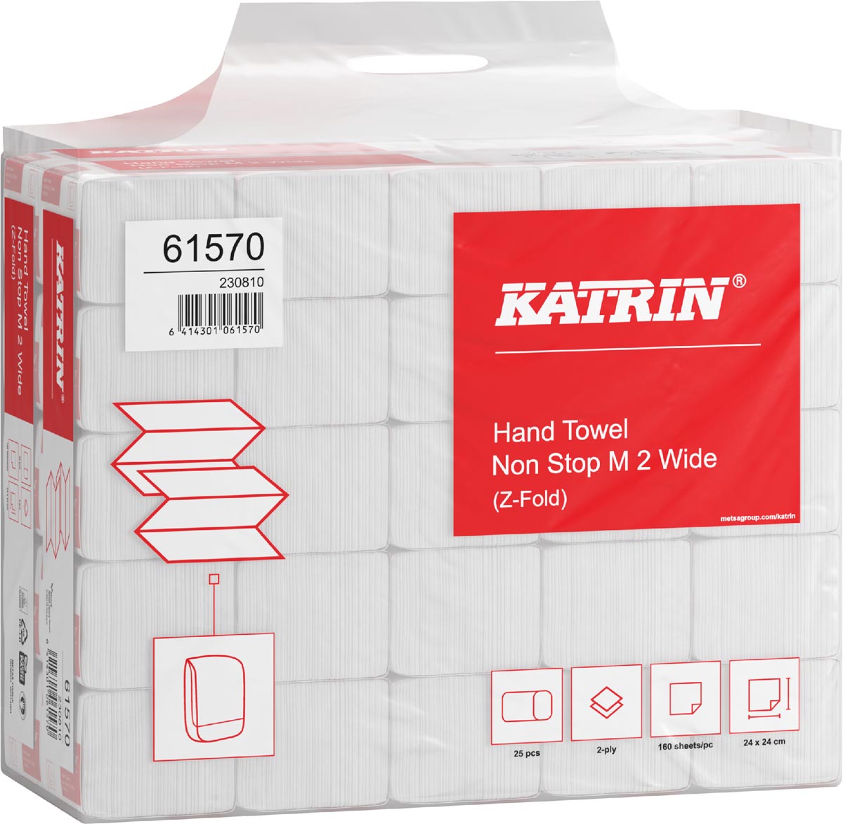 KATRIN papieren handdoek Z-vouw wit 25 pakken van 160 vellen