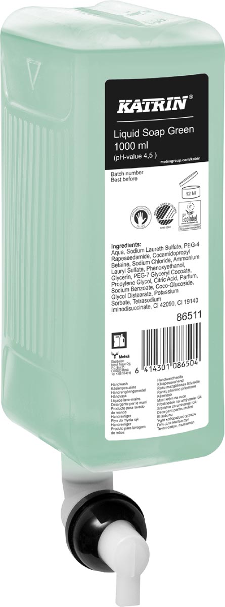 KATRIN vloeibare zeep Green 1000 ml ecologisch hygiëne