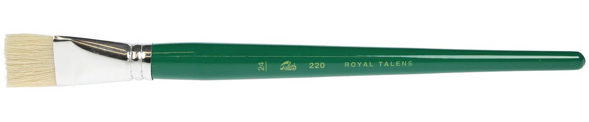 Talens olie- en acrylverfpenseel nr 24 groen varkenshaar aluminium hout 373 mm
