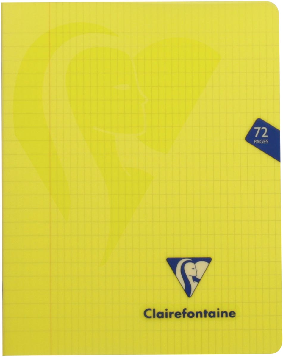Clairefontaine schrift mimesys voor ft A5, 72 bladzijden, kaft in PP, geruit 4 x 8, geassorteerde kleuren