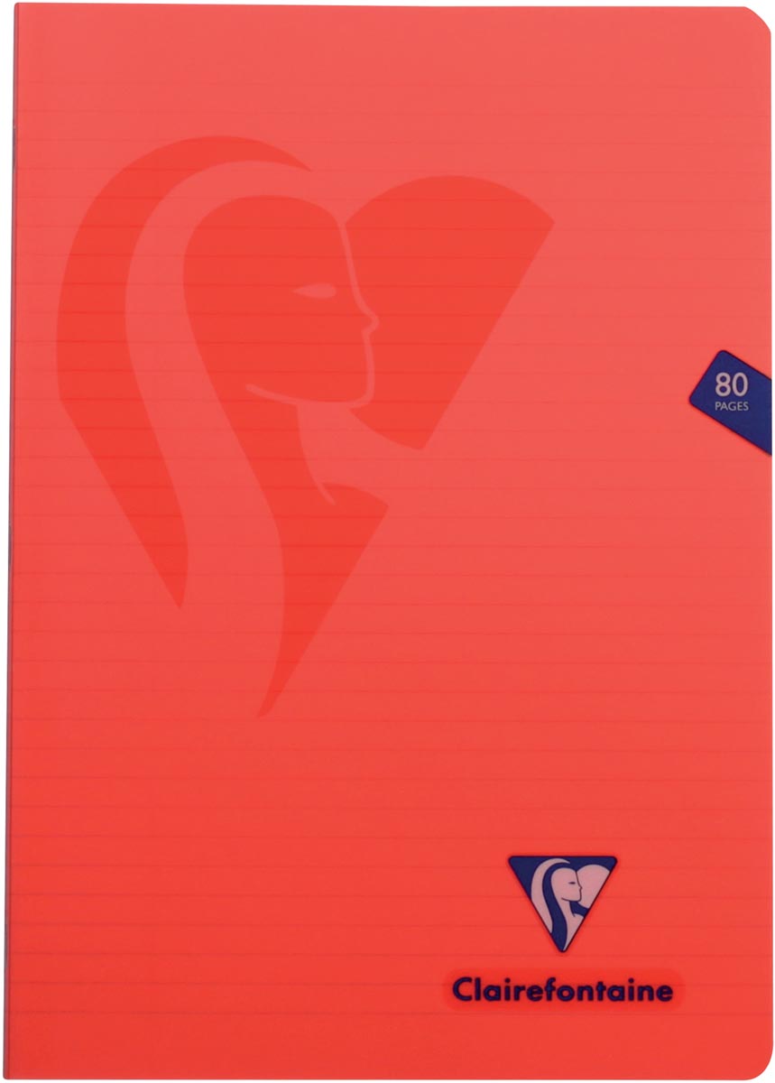 Clairefontaine schrift mimesys voor ft A4, 80 bladzijden, kaft in PP, gelijnd, geassorteerde kleuren