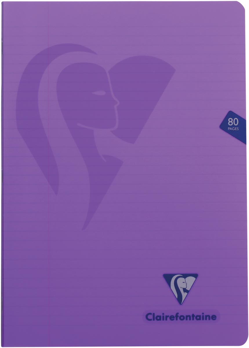 Clairefontaine schrift mimesys voor ft A4, 80 bladzijden, kaft in PP, gelijnd, geassorteerde kleuren