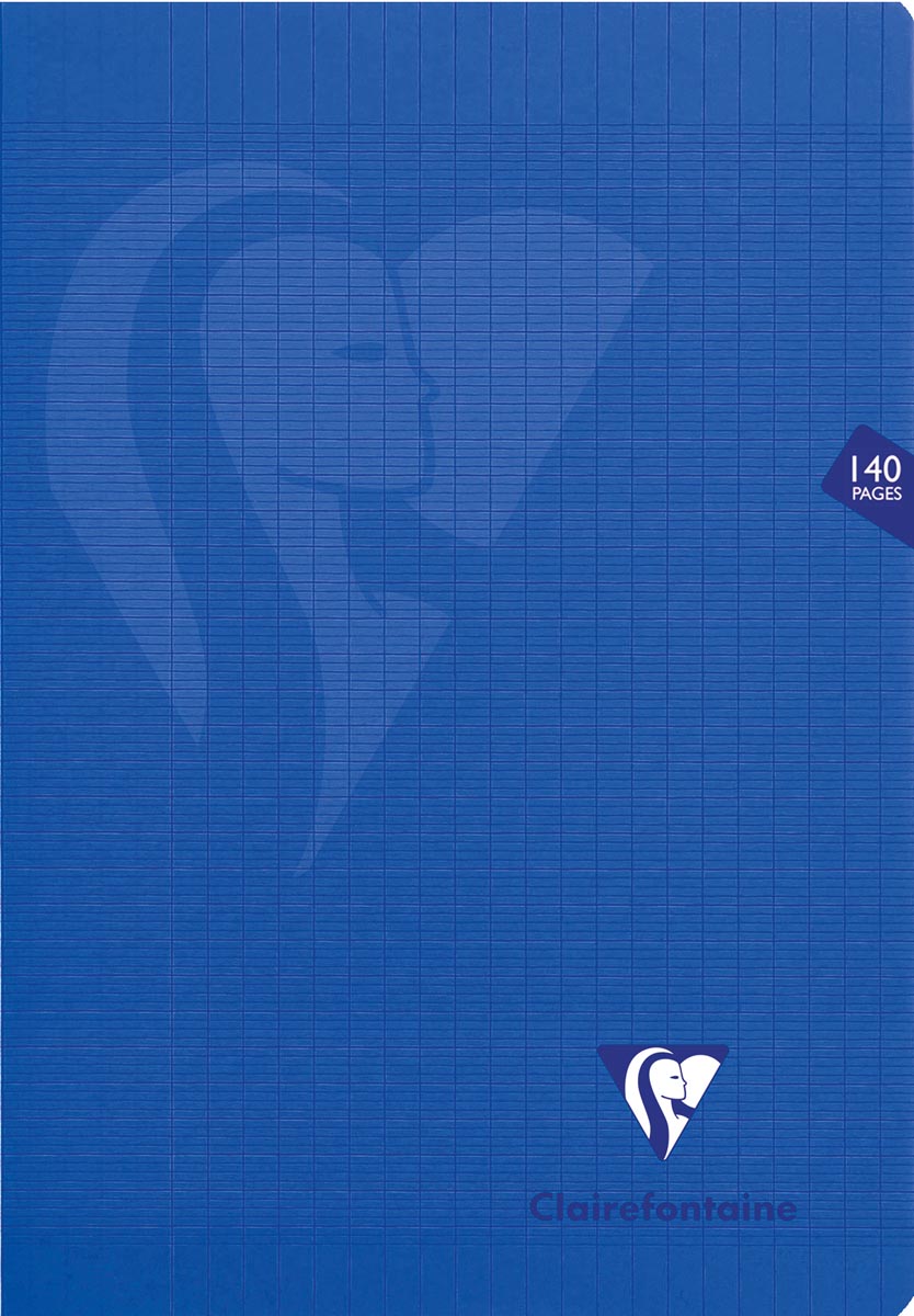 Clairefontaine schrift mimesys voor ft A4+, 140 bladzijden, kaft in PP, seyès, geassorteerde kleuren