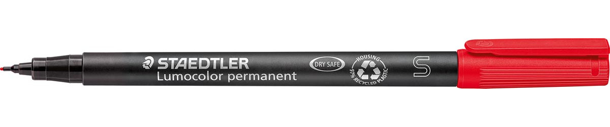 Staedtler Lumocolor 313, OHP-marker, permanent, 0,4 mm, rood