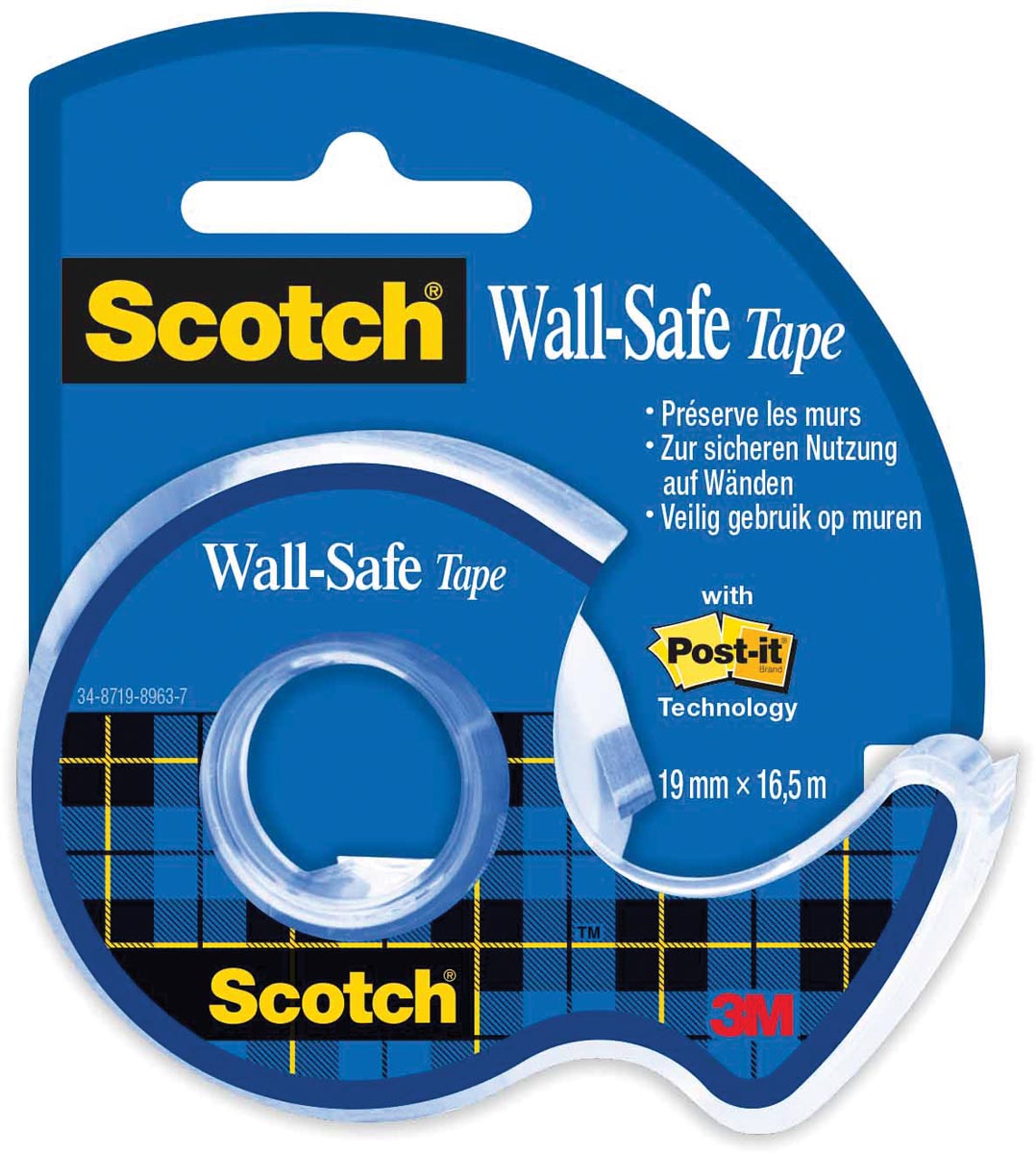 Scotch Wall-Safe plakband 19 mm x 16,5 m