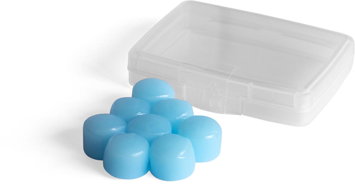 Merkloos Stopz oordoppen waterbestendig silicone blauw 8 stuks