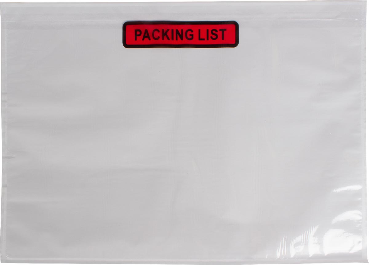 Paklijstenvelop Dokulops C4, ft 328 x 235 mm, doos van 500 stuks, tekst: packing list