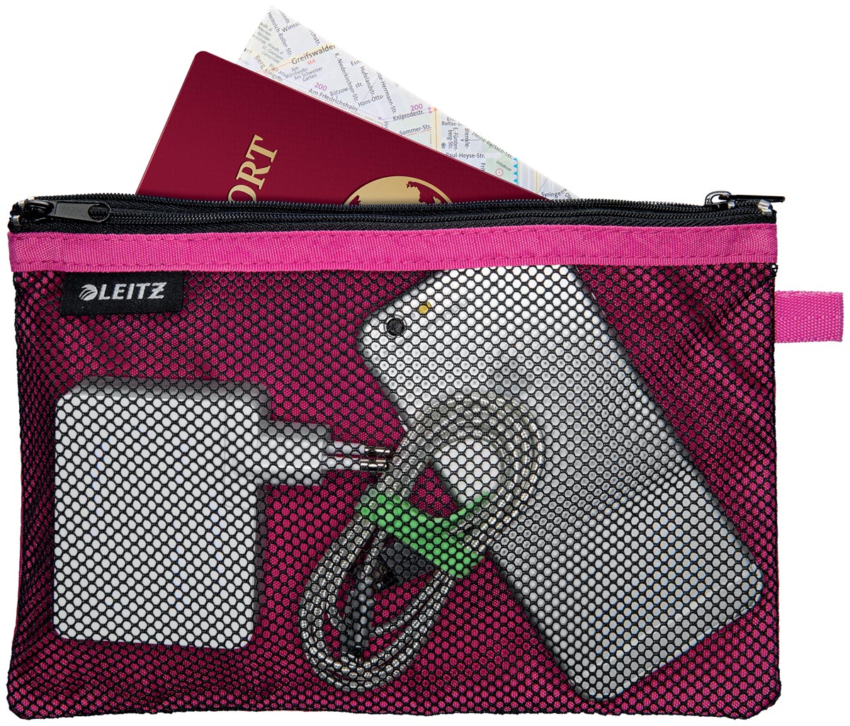 Leitz WOW Etui L nylon roze 220 x 150 x 10 mm 2 vakken