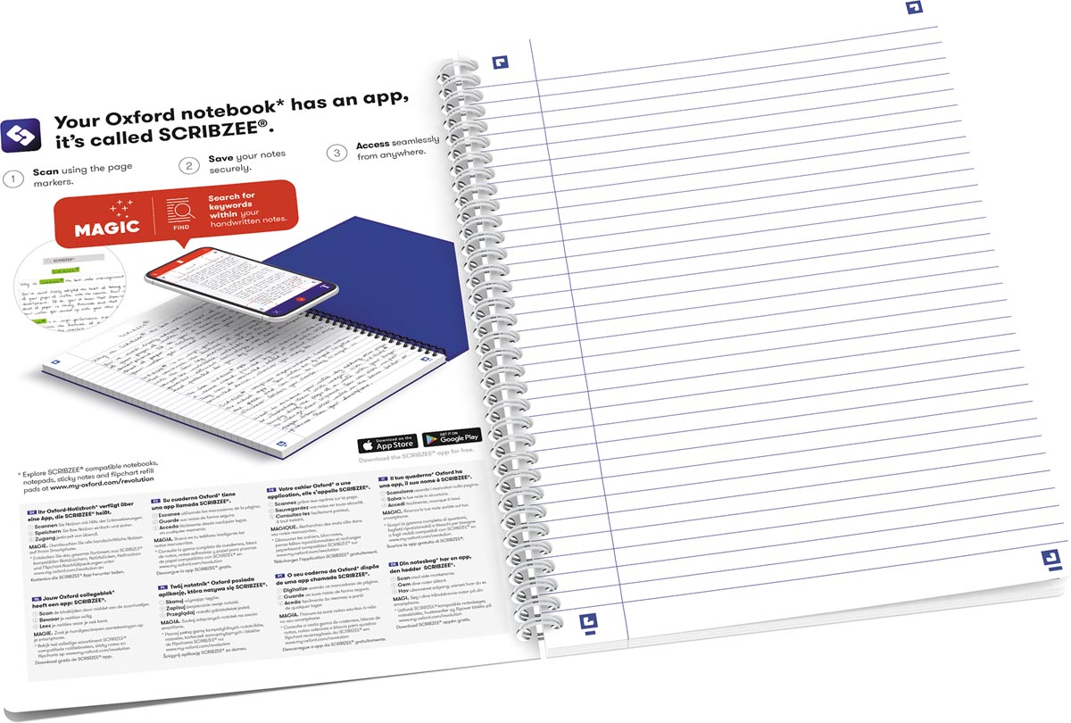 Oxford Floral softcover spiraalschrift, ft B5, 60 vel, gelijnd, 3 geassorteerde designs