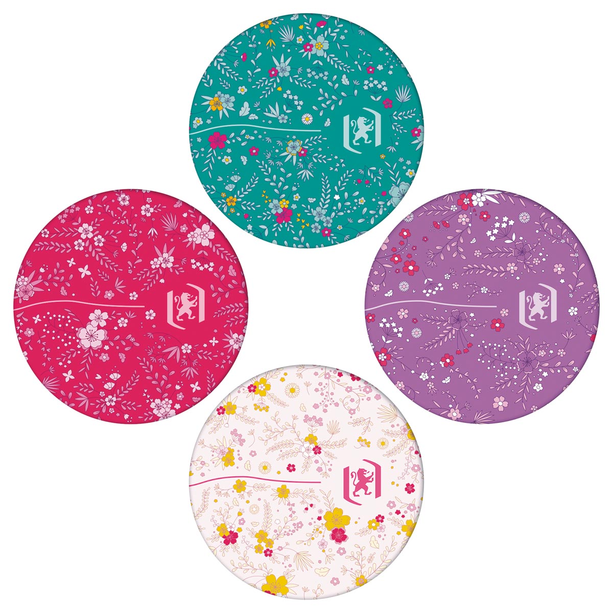 Oxford Floral softcover spiraalschrift, ft B5, 60 vel, gelijnd, 3 geassorteerde designs