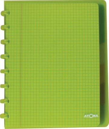 Atoma Trendy schrift, ft A5+, 120 bladzijden, geruit 5 mm, met 6 tabbladen, in geassorteerde kleuren
