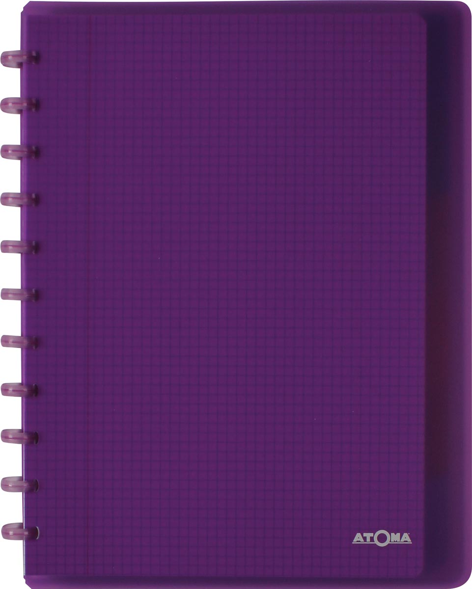 Atoma Trendy schrift, ft A4 +, 120 bladzijden, geruit 5mm, met 6 tabbladen en 5 showtassen, in geassortee