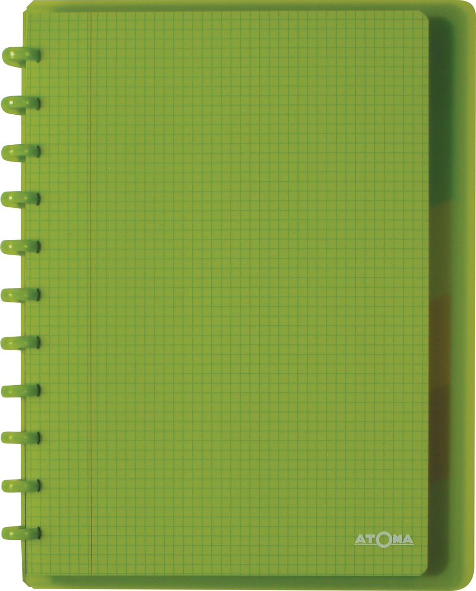Atoma Trendy schrift, ft A4 +, 120 bladzijden, geruit 5mm, met 6 tabbladen en 5 showtassen, in geassortee