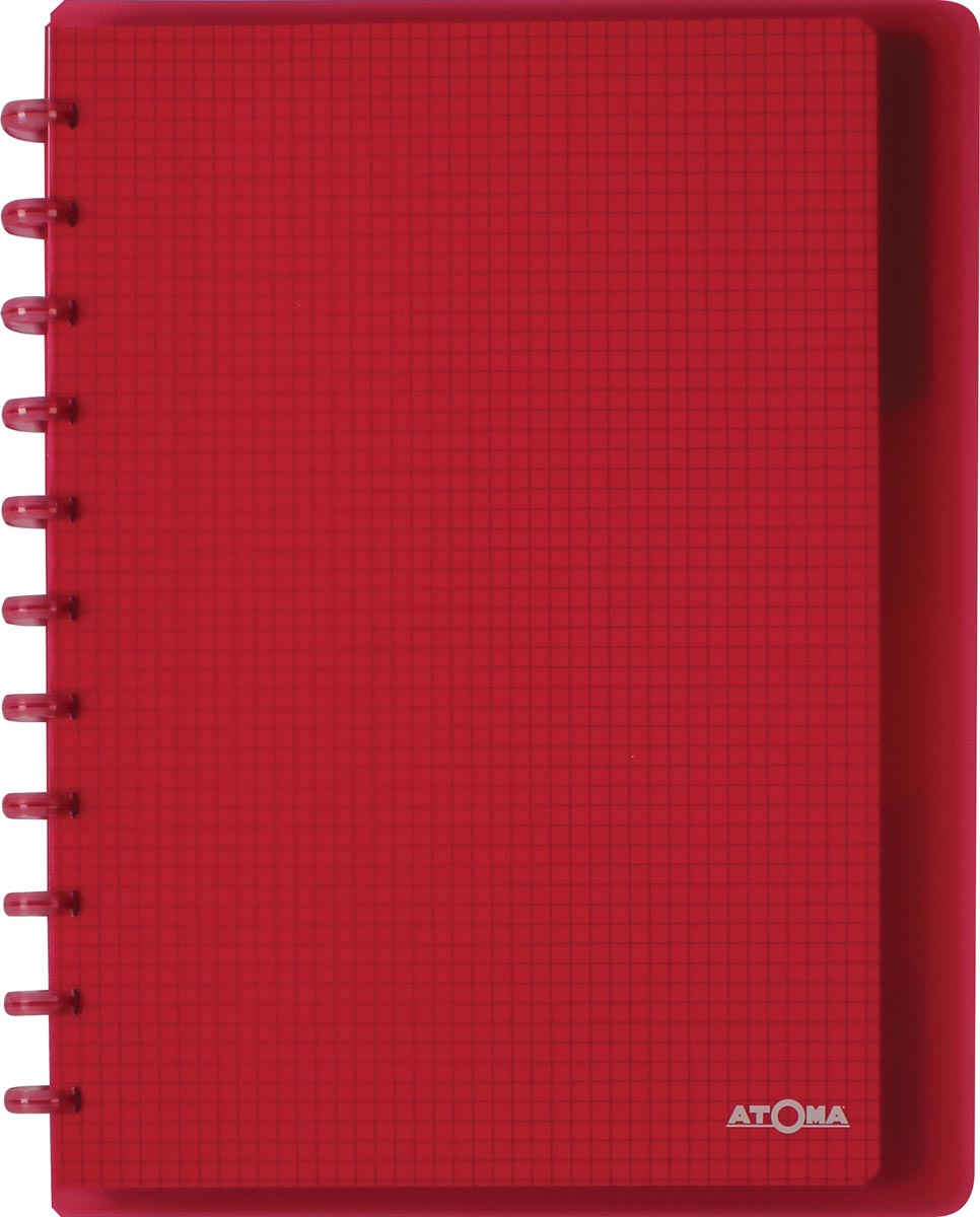 Atoma Trendy schrift, ft A4 +, 120 bladzijden, geruit 5mm, met 6 tabbladen en 5 showtassen, in geassortee