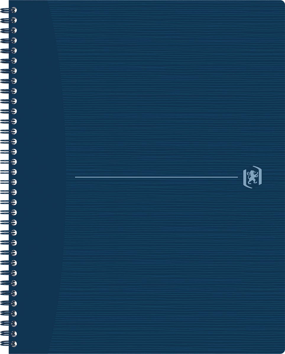 Oxford Origin spiraalschrift, ft A4+, 140 bladzijden, geruit 5 mm, blauw