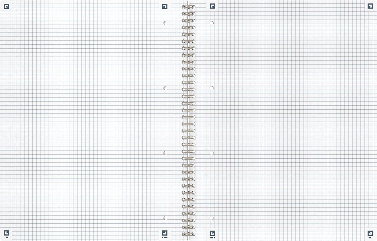 Oxford Origin spiraalschrift, ft A4+, 140 bladzijden, geruit 5 mm, blauw