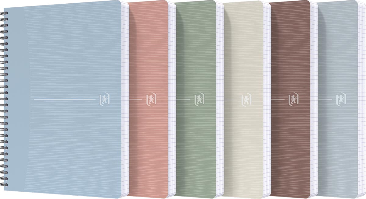 Oxford My Rec'up spiraalschrift, ft A5, 180 bladzijden, geruit 5 mm, geassorteerde kleuren