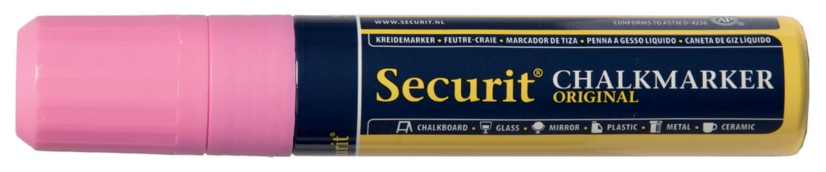 Securit krijtmarker large roze 7 mm punt waterbestendig