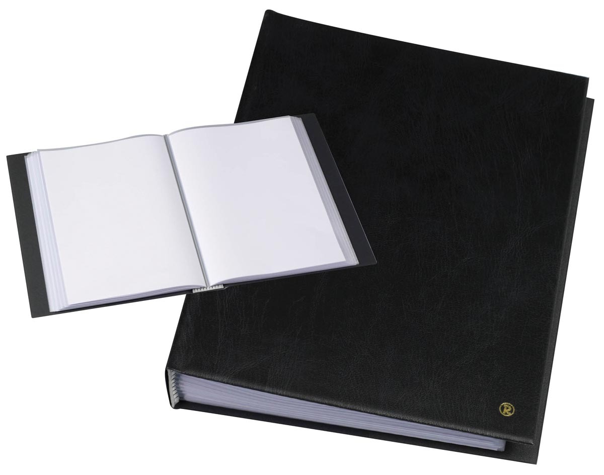 Rillstab showalbum A4 100 tassen, zwart