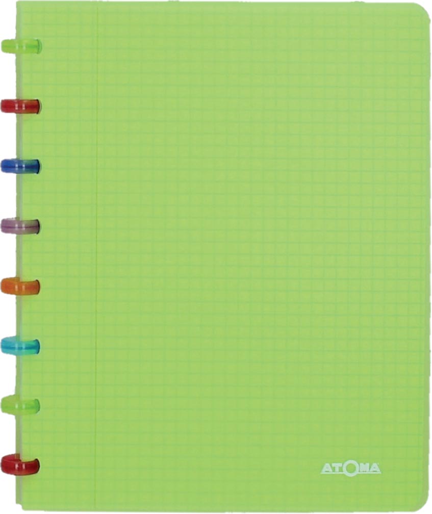 Atoma Tutti Frutti schrift, ft A5, 144 bladzijden, commercieel geruit, transparant groen