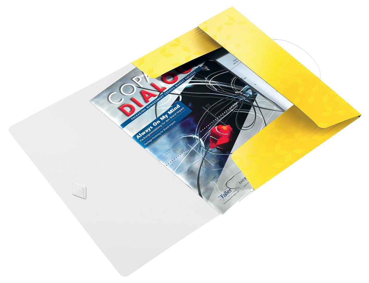 Leitz WOW elastomap met 3 kleppen, uit PP, ft A4, geel