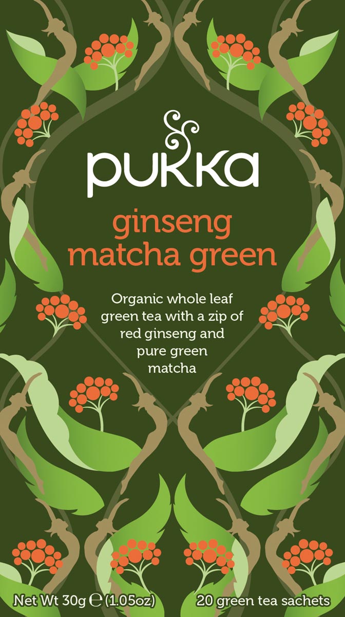 Pukka thee bio, Ginseng Matcha Green, pak van 20 stuks