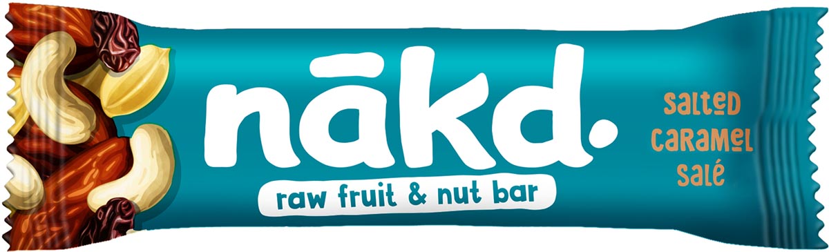 Nakd Salted Caramel, reep van 35 g, pak van 18 stuks