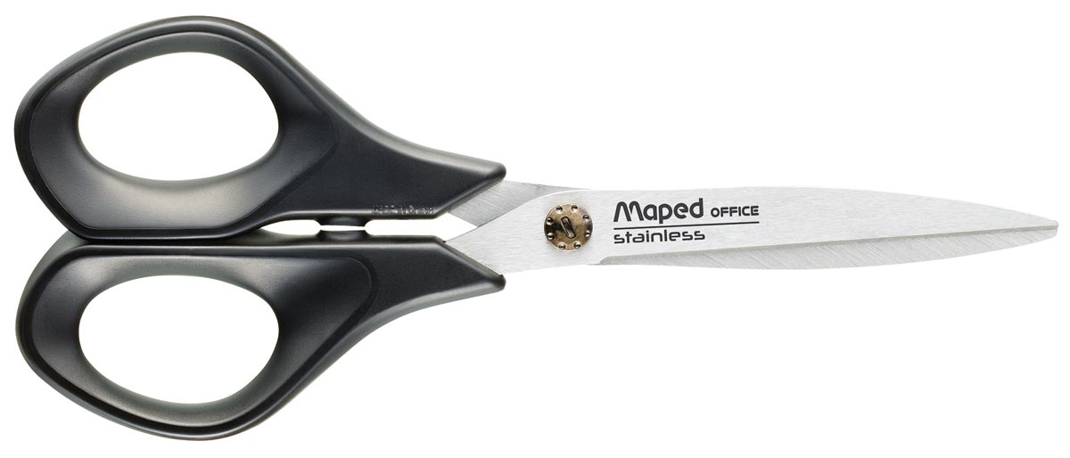 Maped schaar Advanced, ft 17 cm, rechts, scherpe punt, RVS, zwart, blister van 1 stuk