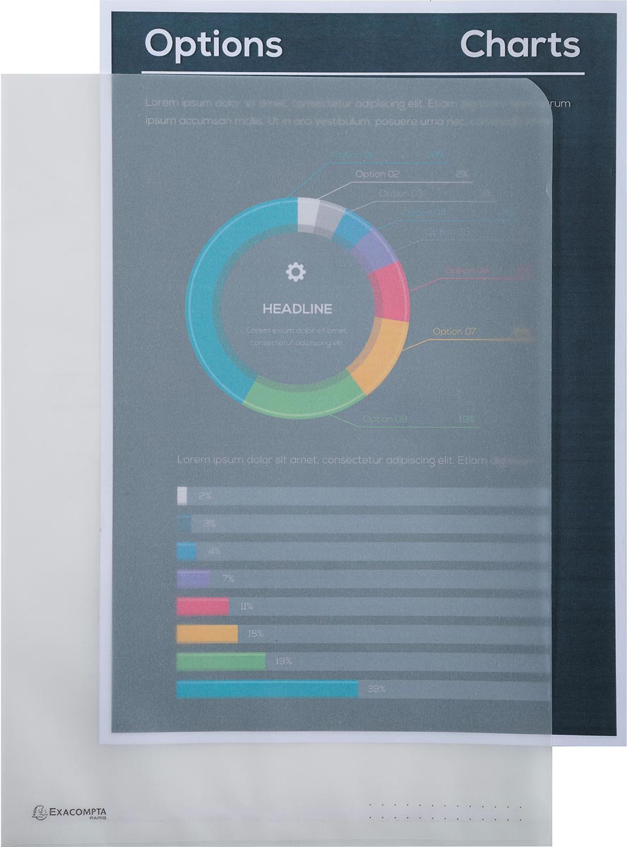 Exacompta L-map Cut-flush A4 transparant papier 110 g/m² pak van 50