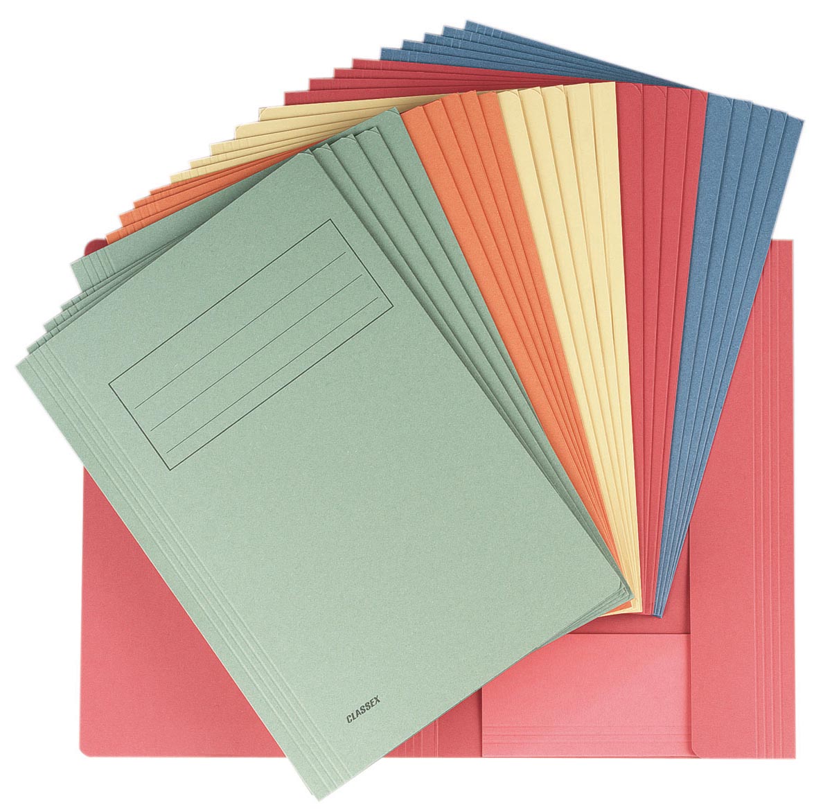 Classex dossiermap Folio gerecycleerd karton geassorteerde kleuren 25 stuks