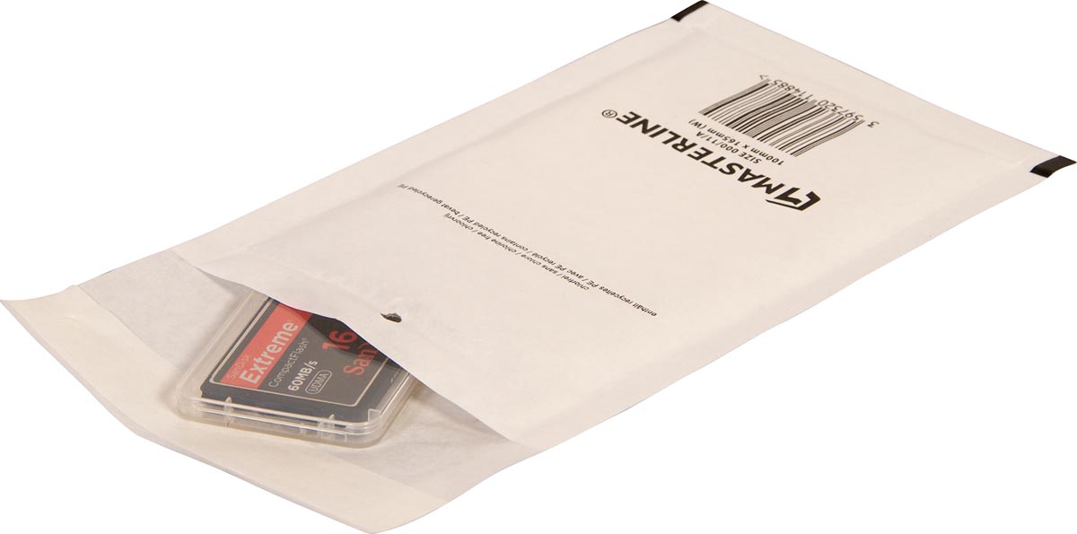 Cleverpack luchtkussenenveloppen, ft 100 x 165 mm, met stripsluiting, wit, pak van 10 stuks