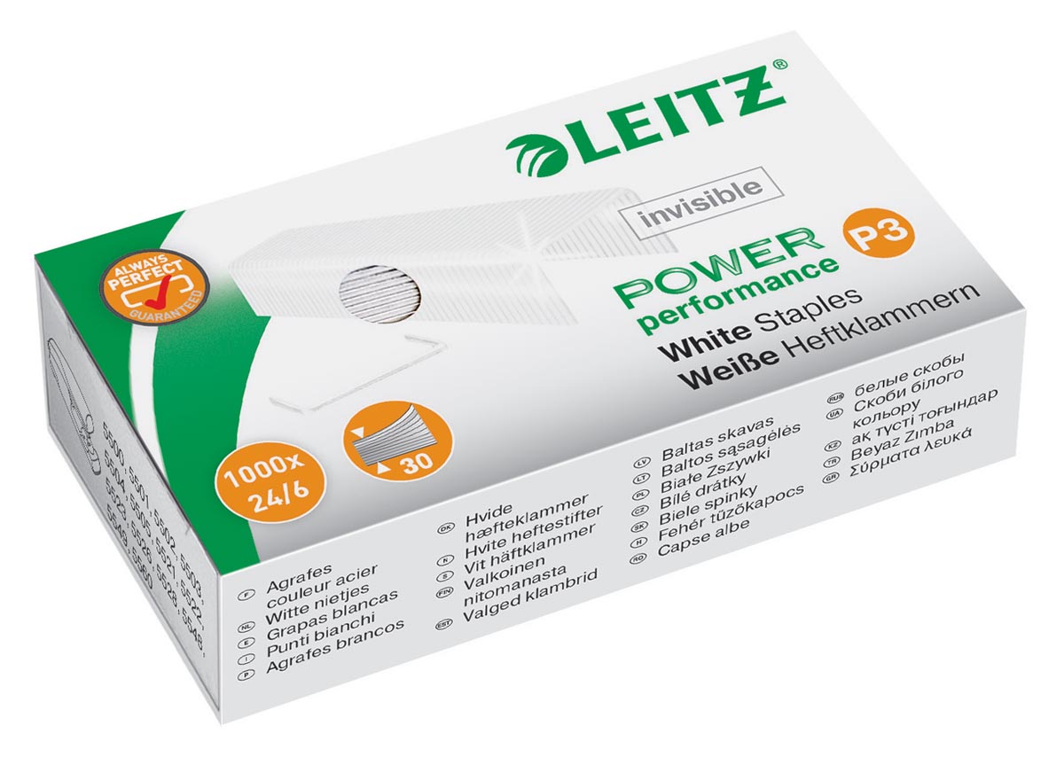 Leitz Power Performance P3 witte nietjes, doos van 1000 stuks