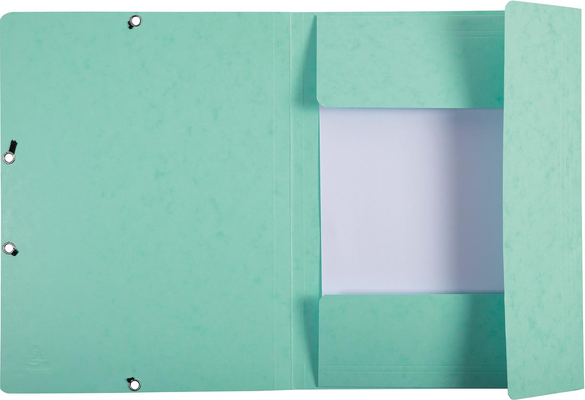 Exacompta elastomap uit karton A4 formaat 3 kleppen elastosluiting set van 3 groen ecologisch