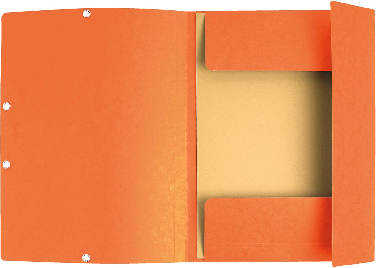 Exacompta elastomap A4 karton oranje 3 kleppen elastosluiting set van 3
