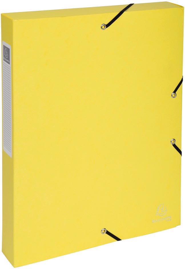 Exacompta Aquarel elastobox uit glanskarton, ft A4+, rug van 4 cm, met 3 kleppen, geassorteerde kleuren