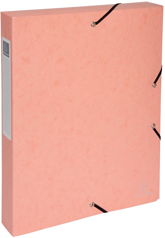 Exacompta Aquarel elastobox uit glanskarton, ft A4+, rug van 4 cm, met 3 kleppen, geassorteerde kleuren