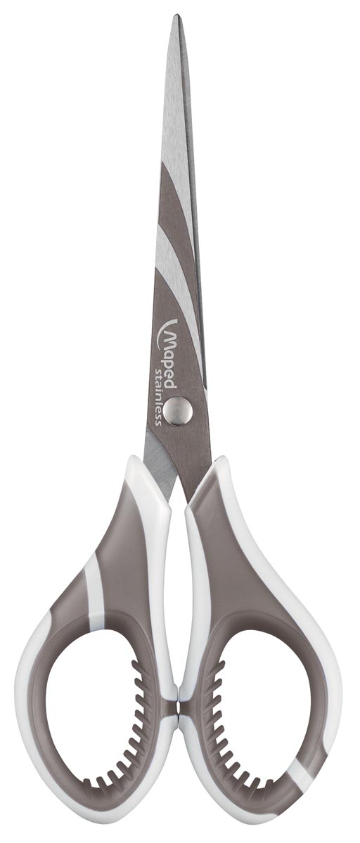Maped schaar Zenoa fit, ft 17 cm, rechts, ronde punt, RVS, blauw, blister van 1 stuk
