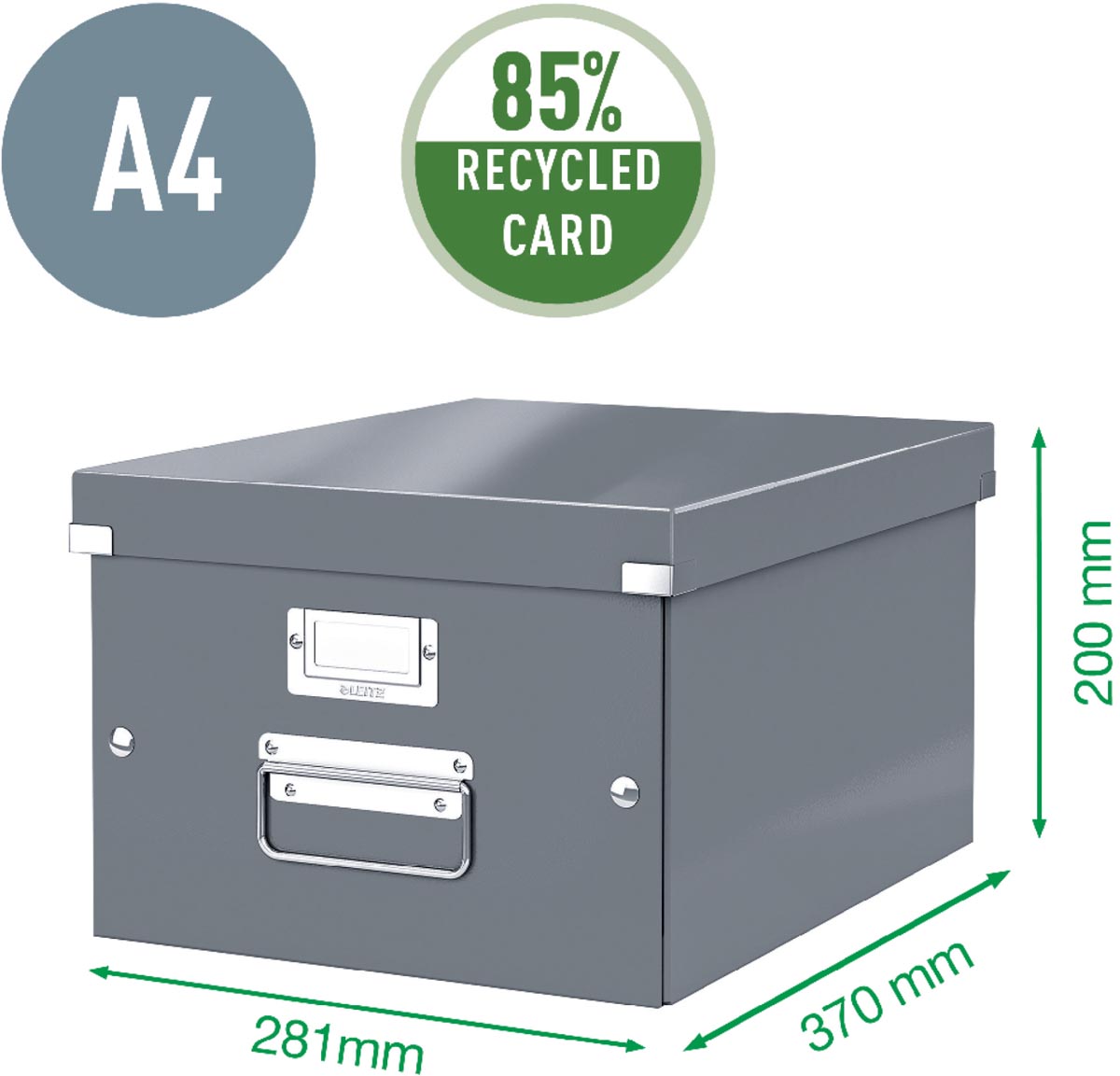 Leitz WOW opbergdoos Click & Store, ft A4, buitenft 281 x 370 x 200 mm