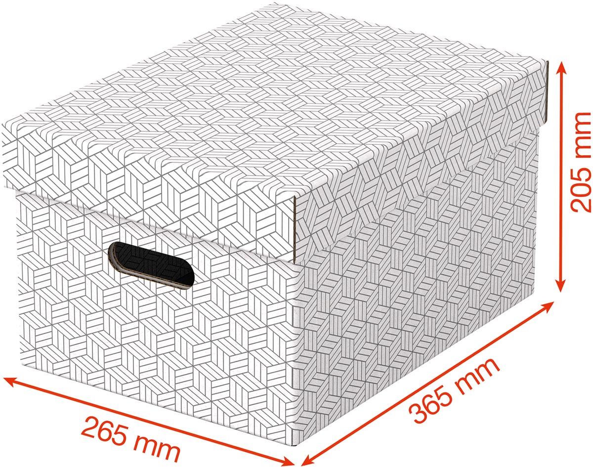 Esselte Home opbergdoos,  ft 26,5 x 36,5 x 20,5 cm, wit, pak van 3 stuks